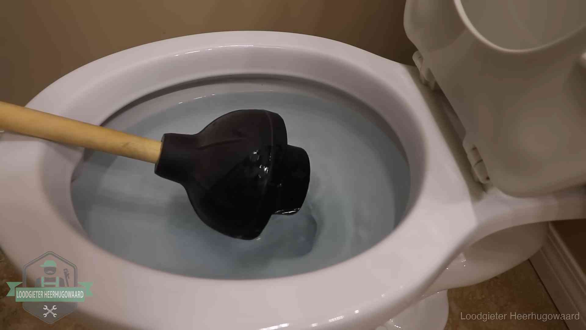 Plopper in een wc-pot die vol water staat in Heerhugowaard